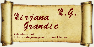 Mirjana Grandić vizit kartica
